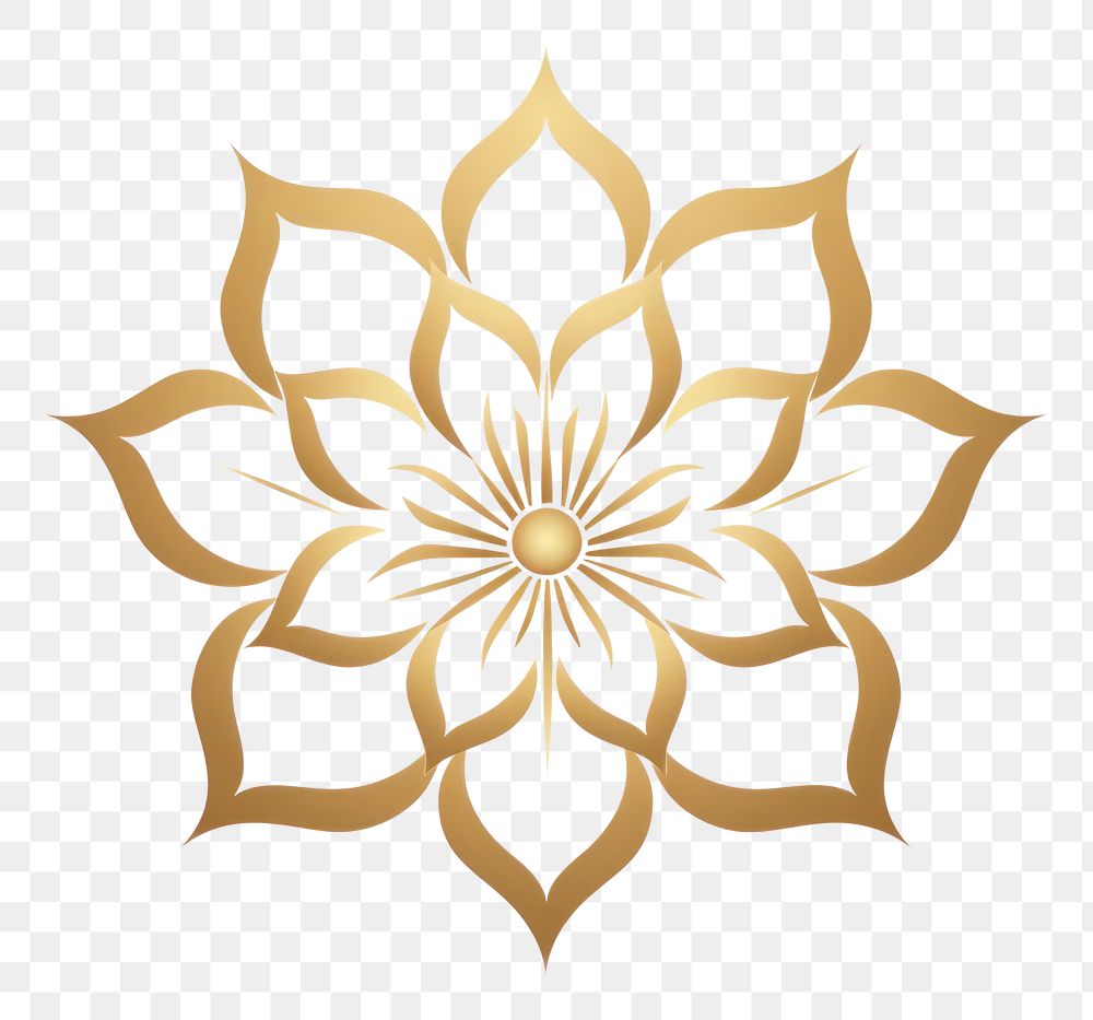 PNG Flower icon pattern white gold. AI generated Image by rawpixel.
