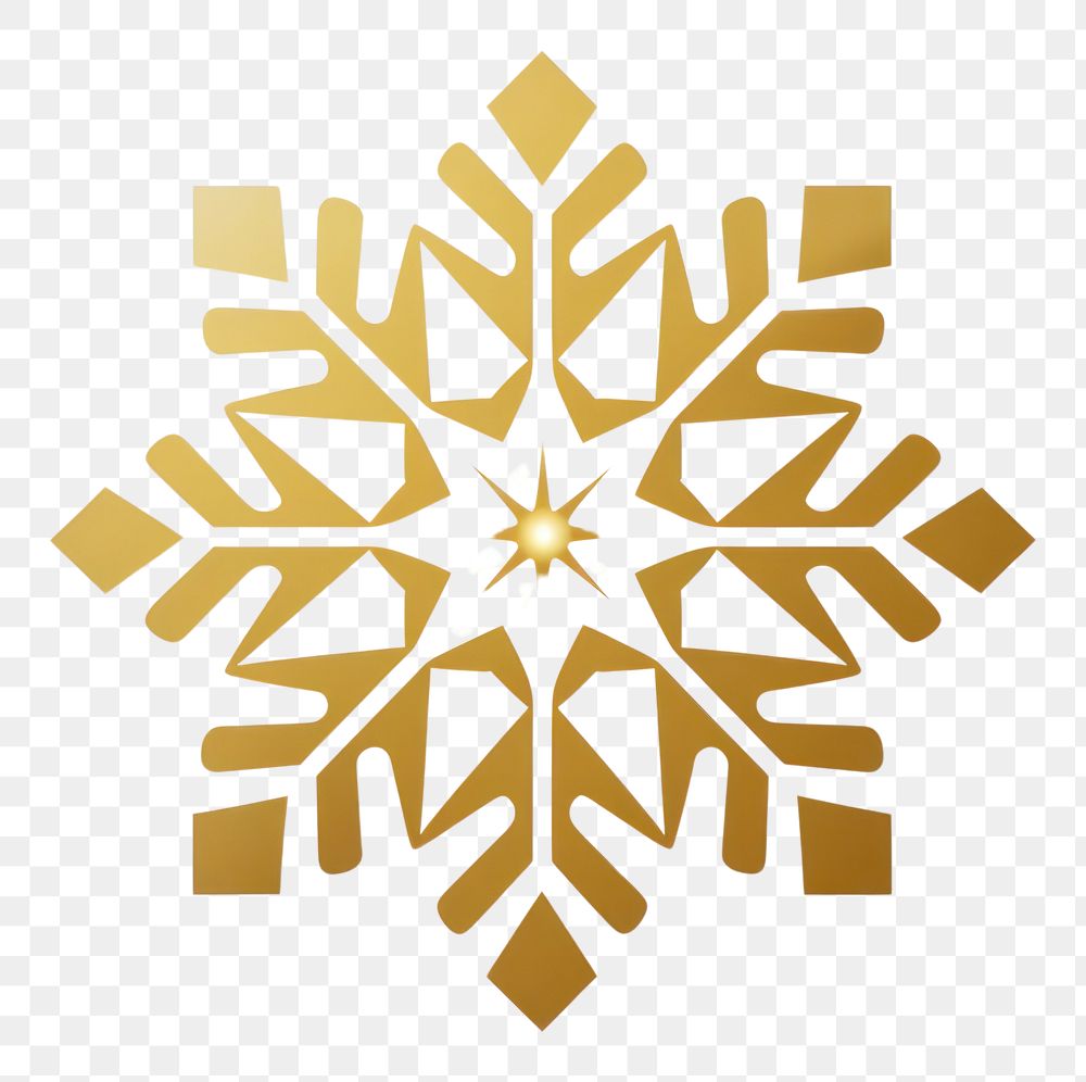PNG Snowflake icon decoration white gold. AI generated Image by rawpixel.