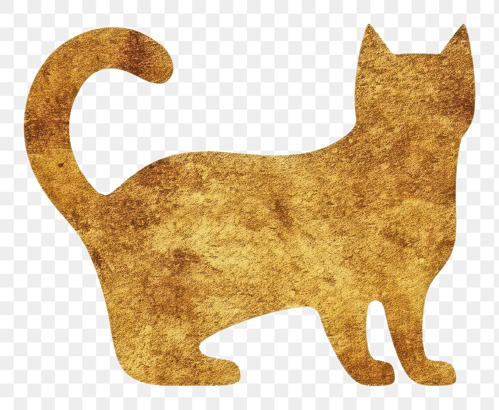 PNG  Cat icon mammal animal gold. AI generated Image by rawpixel.