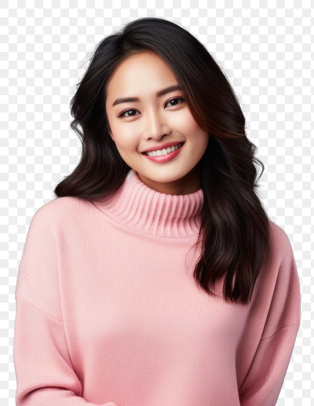 PNG Happy young asian woman sweater portrait adult. AI generated Image by rawpixel.