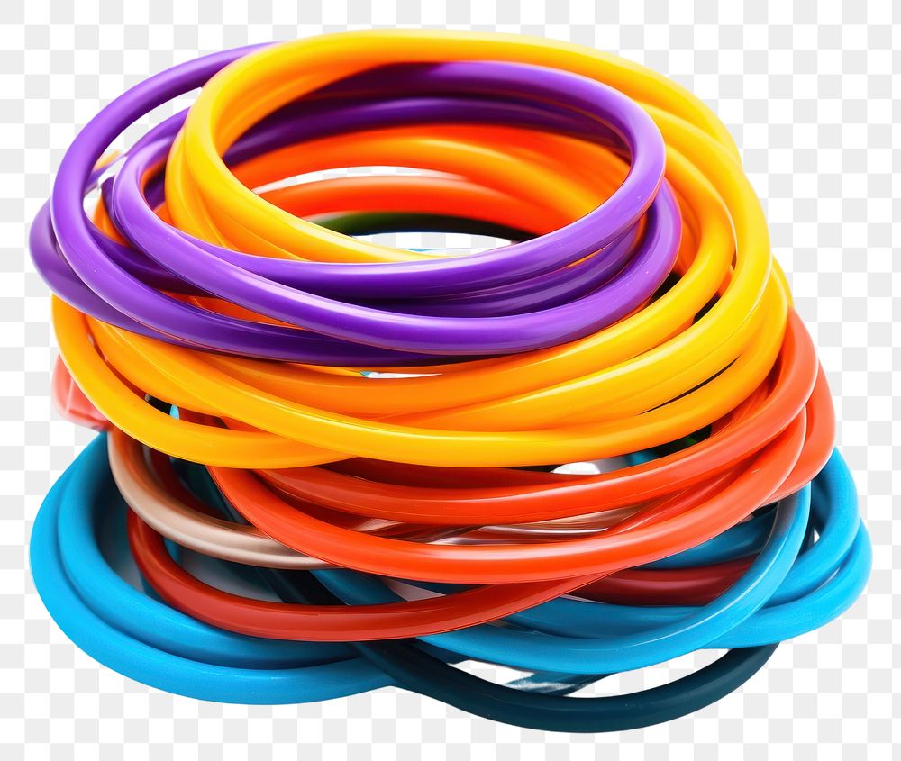PNG Colourful rubber bracelet jewelry bangles. AI generated Image by rawpixel.
