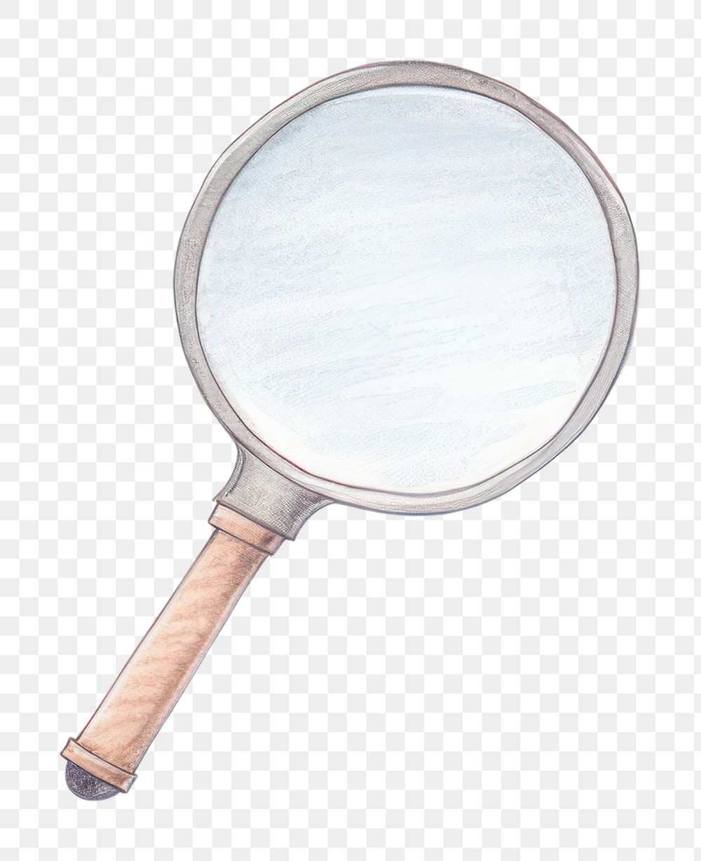 PNG Magnifying glass racket white background reflection. AI generated Image by rawpixel.