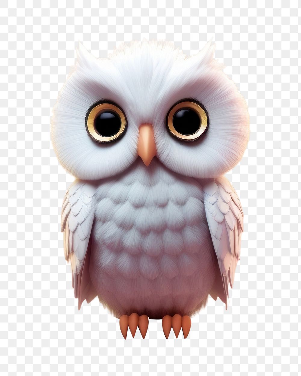 PNG Owl standing on a branch in pastel forest cartoon animal bird. AI generated Image by rawpixel.