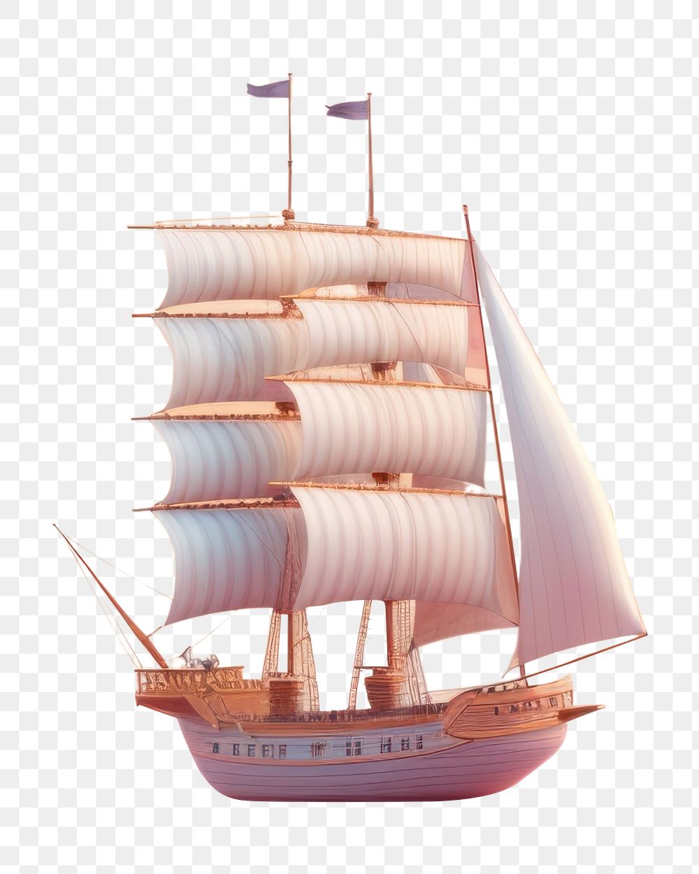 PNG Pirate ship flying in pastel sky watercraft sailboat outdoors. AI generated Image by rawpixel.