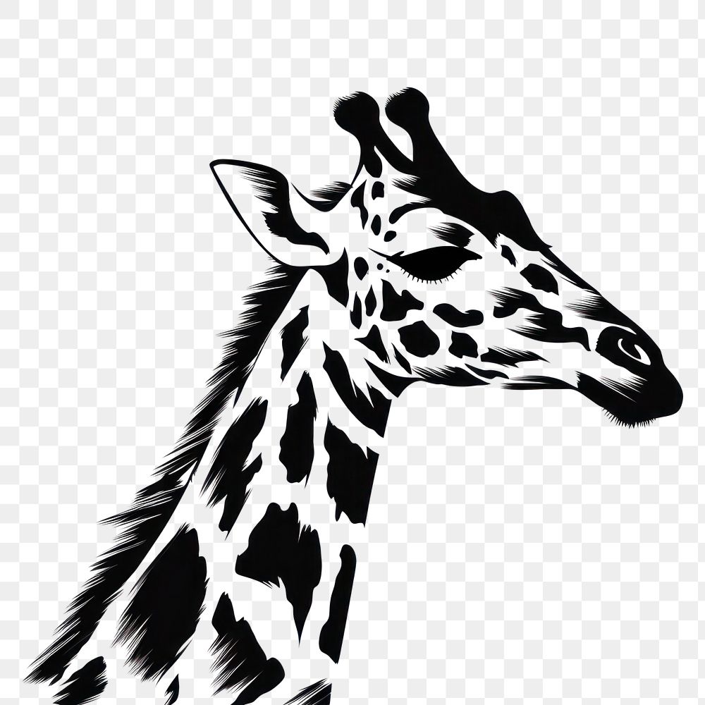 PNG Giraffe pattern on paint brush stroke wildlife drawing animal. AI generated Image by rawpixel.