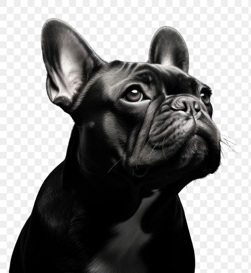 PNG French bulldog monochrome animal mammal. AI generated Image by rawpixel.