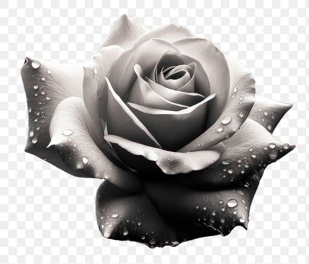 PNG Rose monochrome flower petal. AI generated Image by rawpixel.
