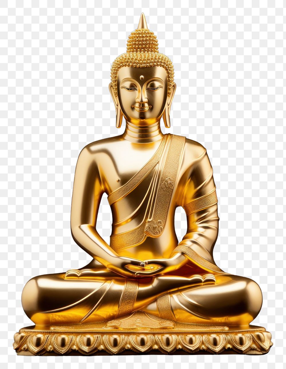 PNG Statue buddha gold representation. AI generated Image by rawpixel.