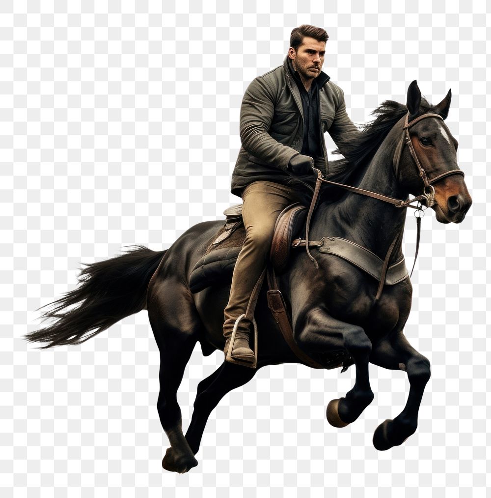 PNG Man riding a horse mammal animal adult. AI generated Image by rawpixel.