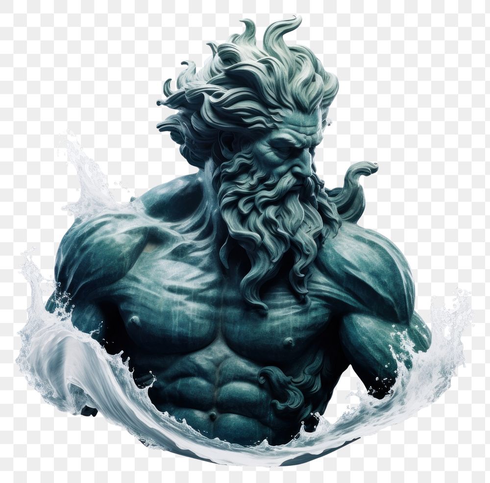 PNG Neptune sculpture statue adult. AI generated Image by rawpixel.