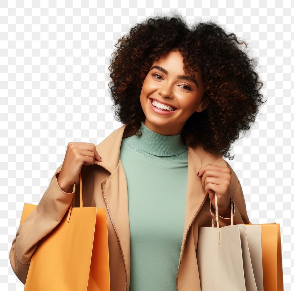 PNG Shopping bags smiling holding smile. AI generated Image by rawpixel.