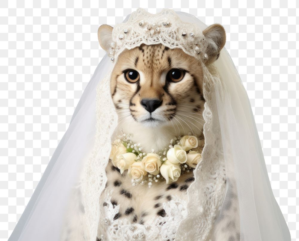 PNG Baby cheetah wedding animal mammal. AI generated Image by rawpixel.