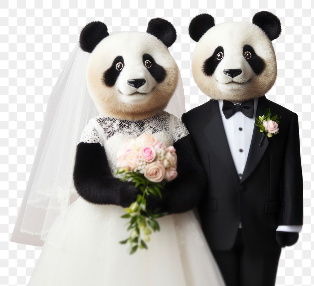 PNG Panda wedding tuxedo mammal. AI generated Image by rawpixel.