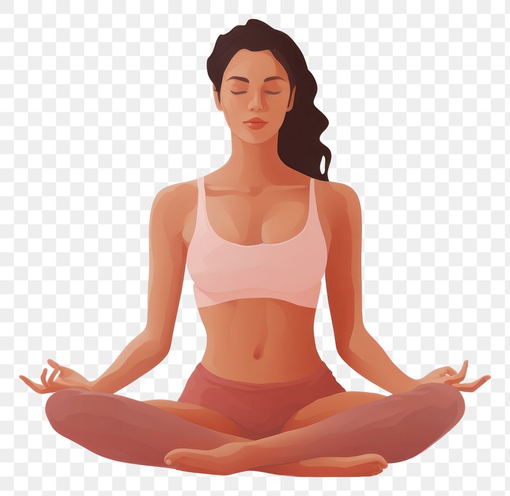 PNG Woman yoga sports adult cross-legged. AI generated Image by rawpixel.