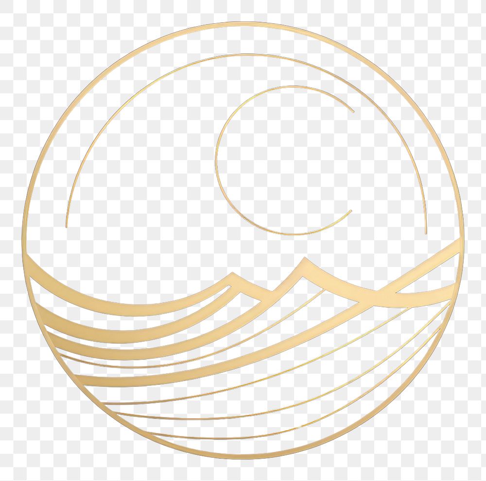 PNG Ocean wave logo circle nature. AI generated Image by rawpixel.
