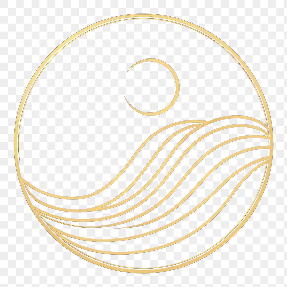 PNG Ocean wave logo circle symbol. AI generated Image by rawpixel.