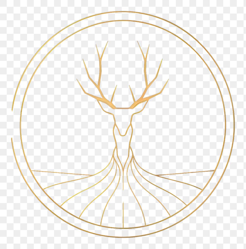 PNG Deer logo antler nature. AI generated Image by rawpixel.