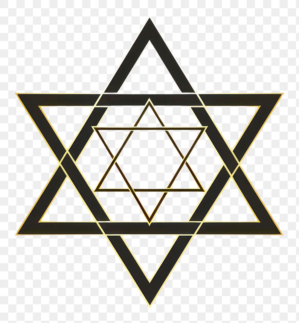 PNG Star of david symbol line gold. 