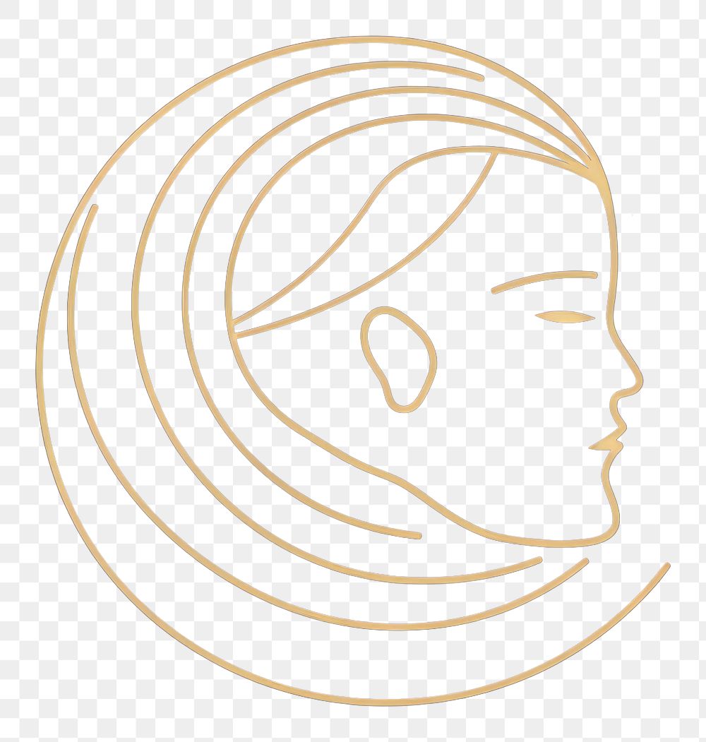 PNG Woman gold line logo. AI generated Image by rawpixel.