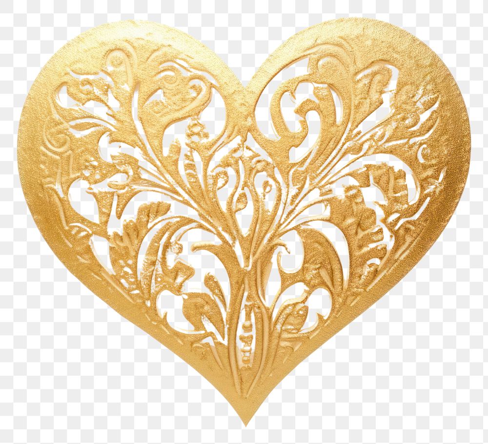 PNG Heart ornament gold creativity decoration. 