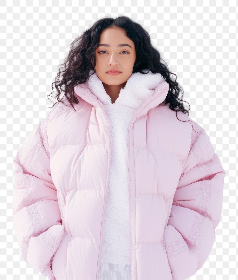 PNG Vietnamese woman jacket snow winter. AI generated Image by rawpixel.