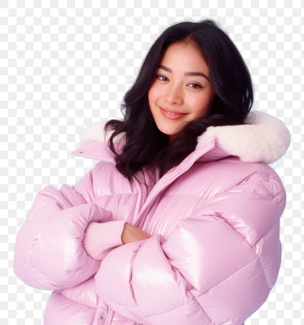 PNG Vietnamese woman jacket portrait winter. AI generated Image by rawpixel.