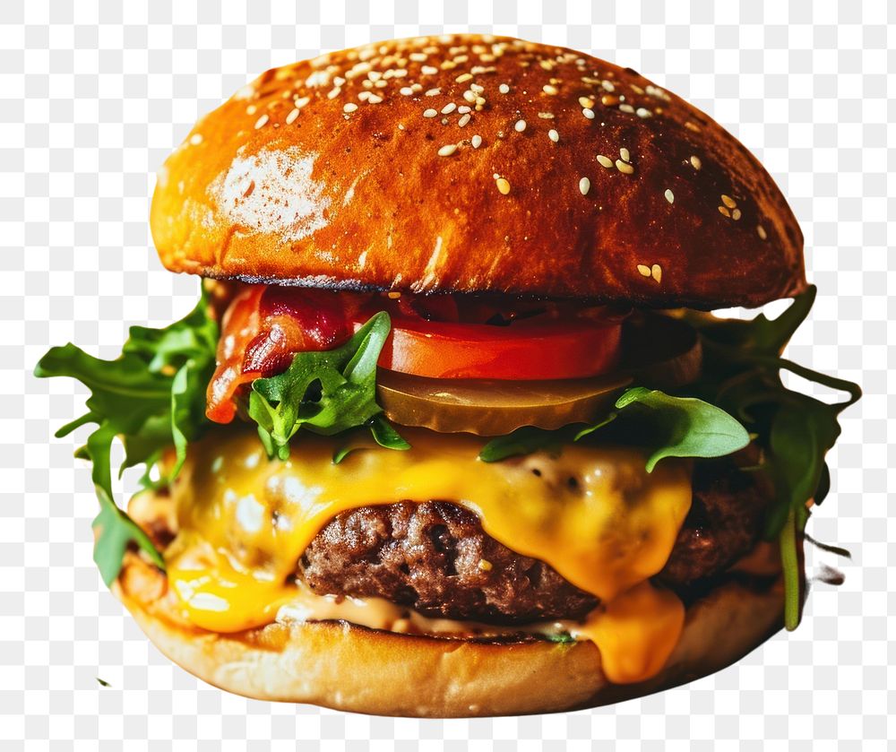 PNG Burger cheese food hamburger. AI generated Image by rawpixel.