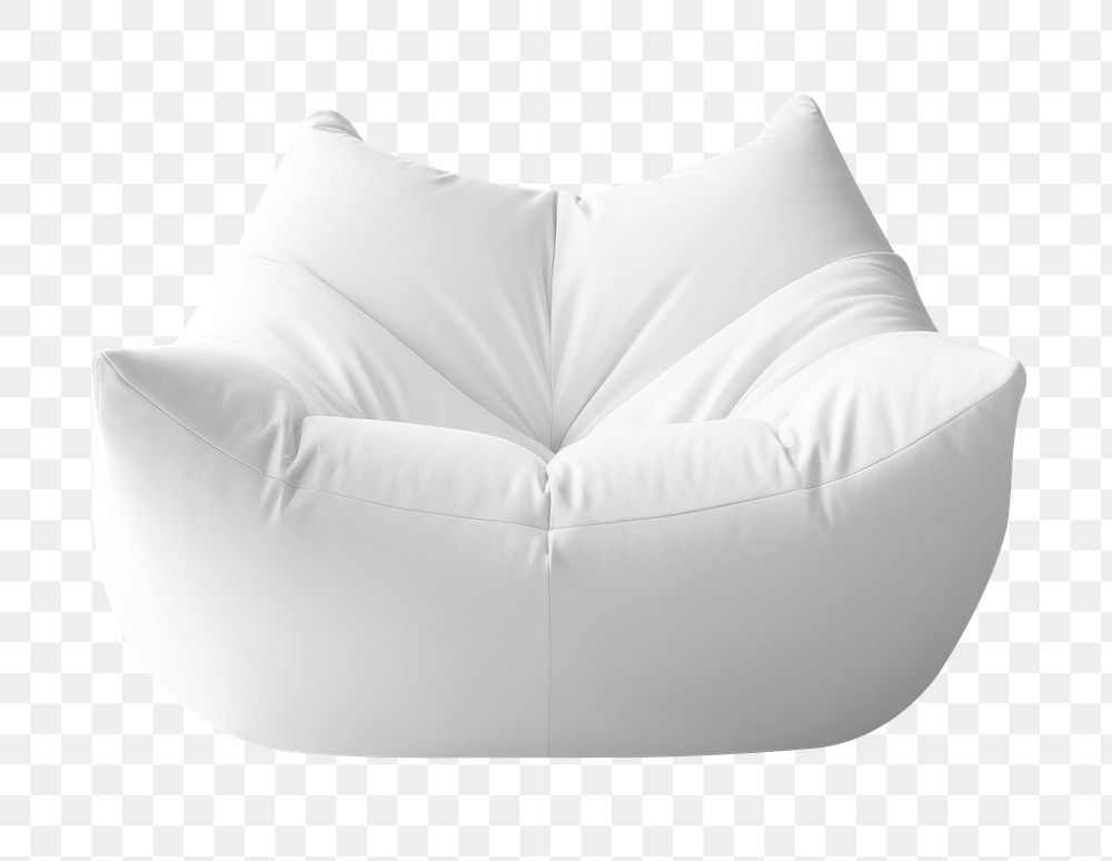 PNG white bean bag, transparent Premium PNG rawpixel