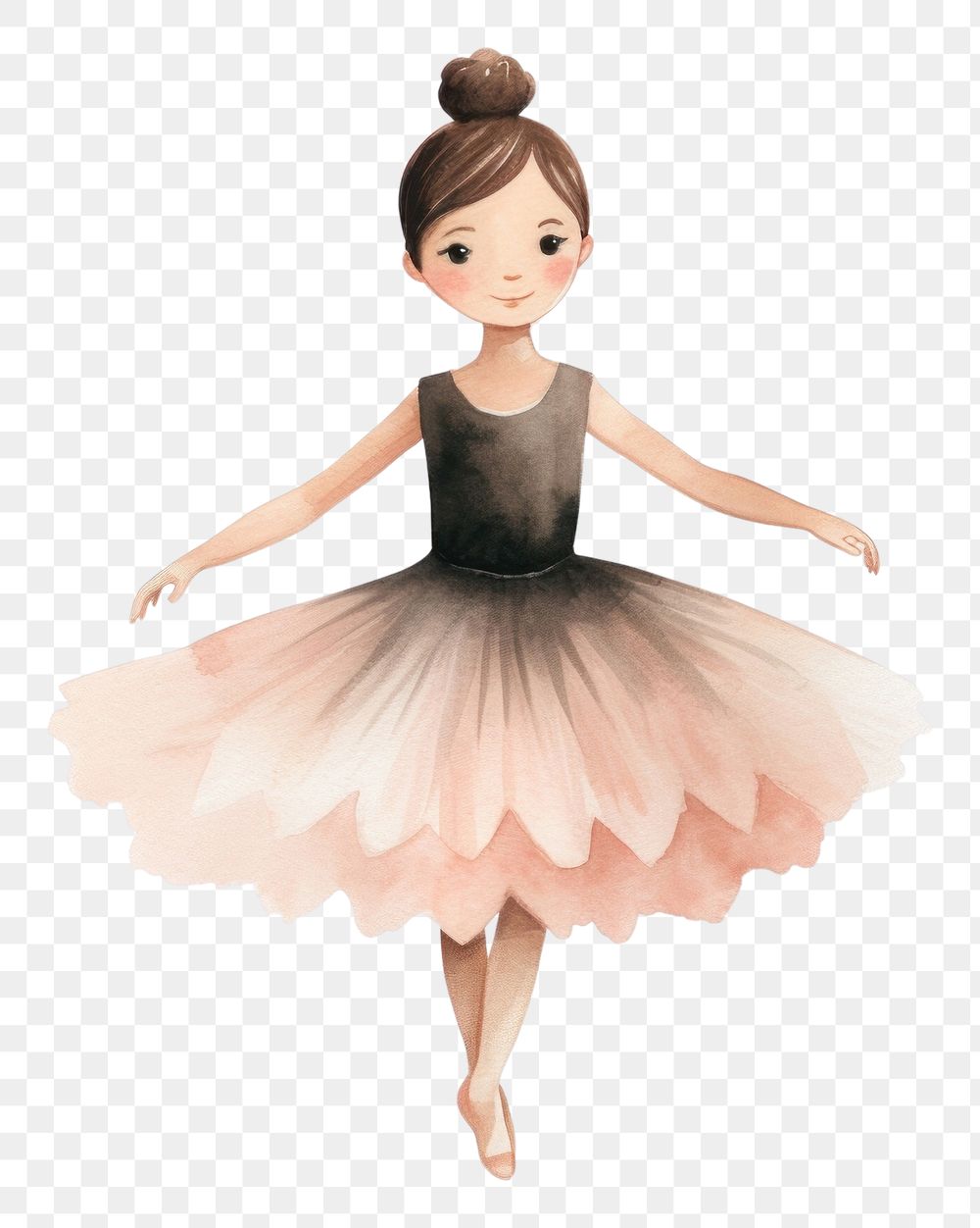 PNG  Ballet costume dancing cartoon child. AI generated Image by rawpixel.