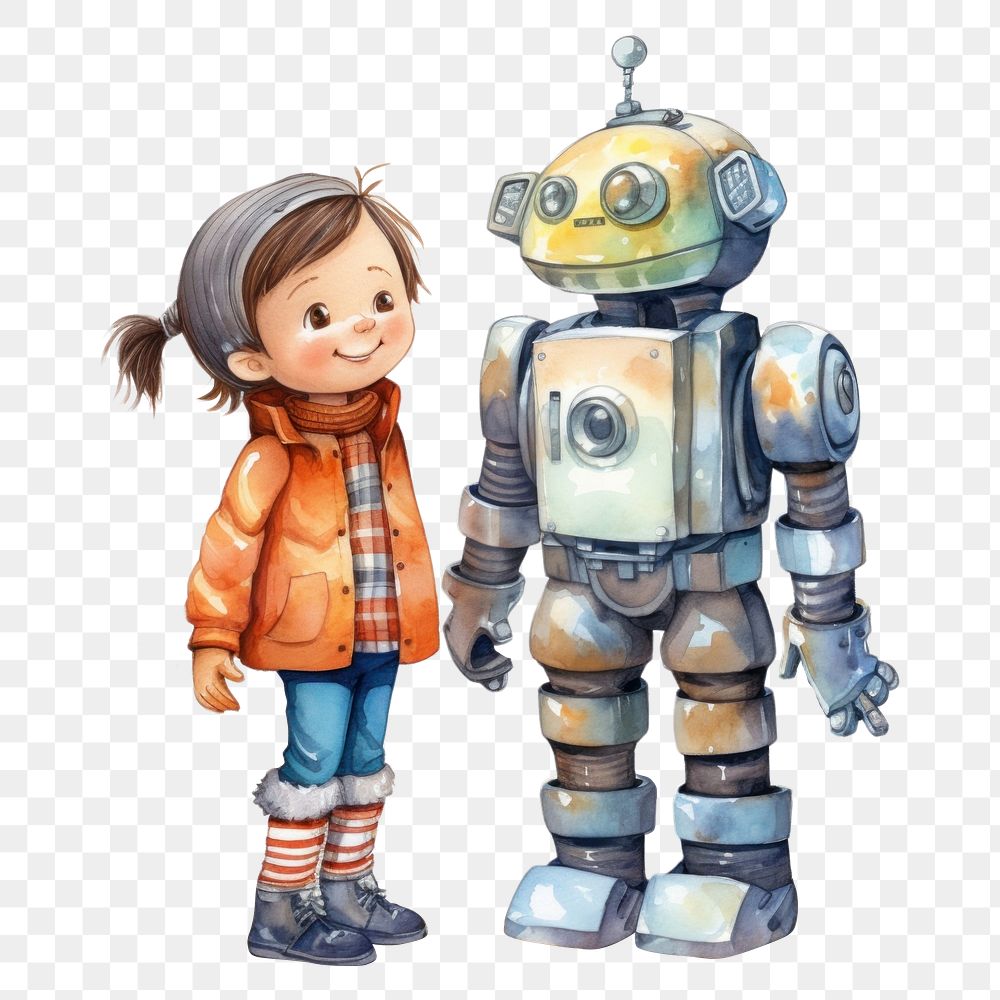 PNG  Robot inventor cartoon cute white background. 