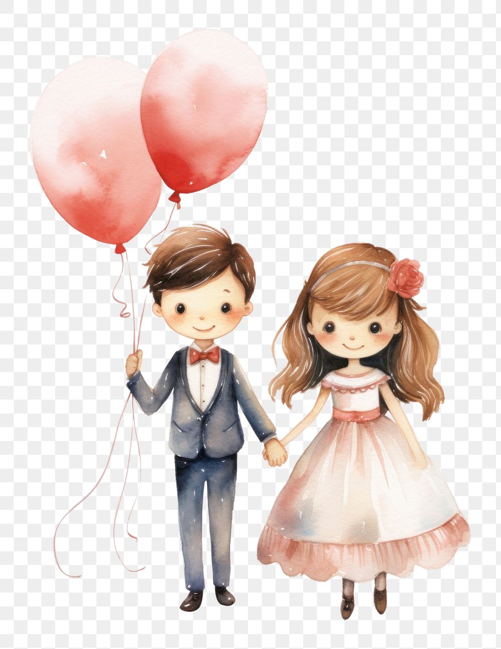 PNG  Balloon wedding cartoon child. AI generated Image by rawpixel.