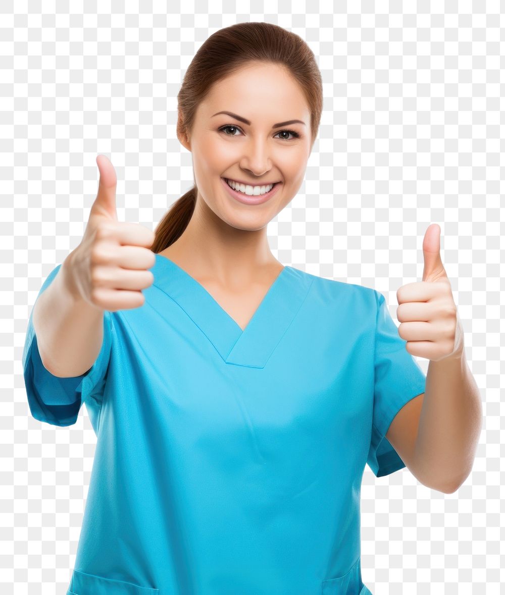 PNG Nurse smiling finger adult. AI generated Image by rawpixel.