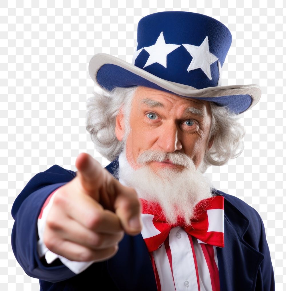 PNG Uncle sam portrait adult photo. AI generated Image by rawpixel.