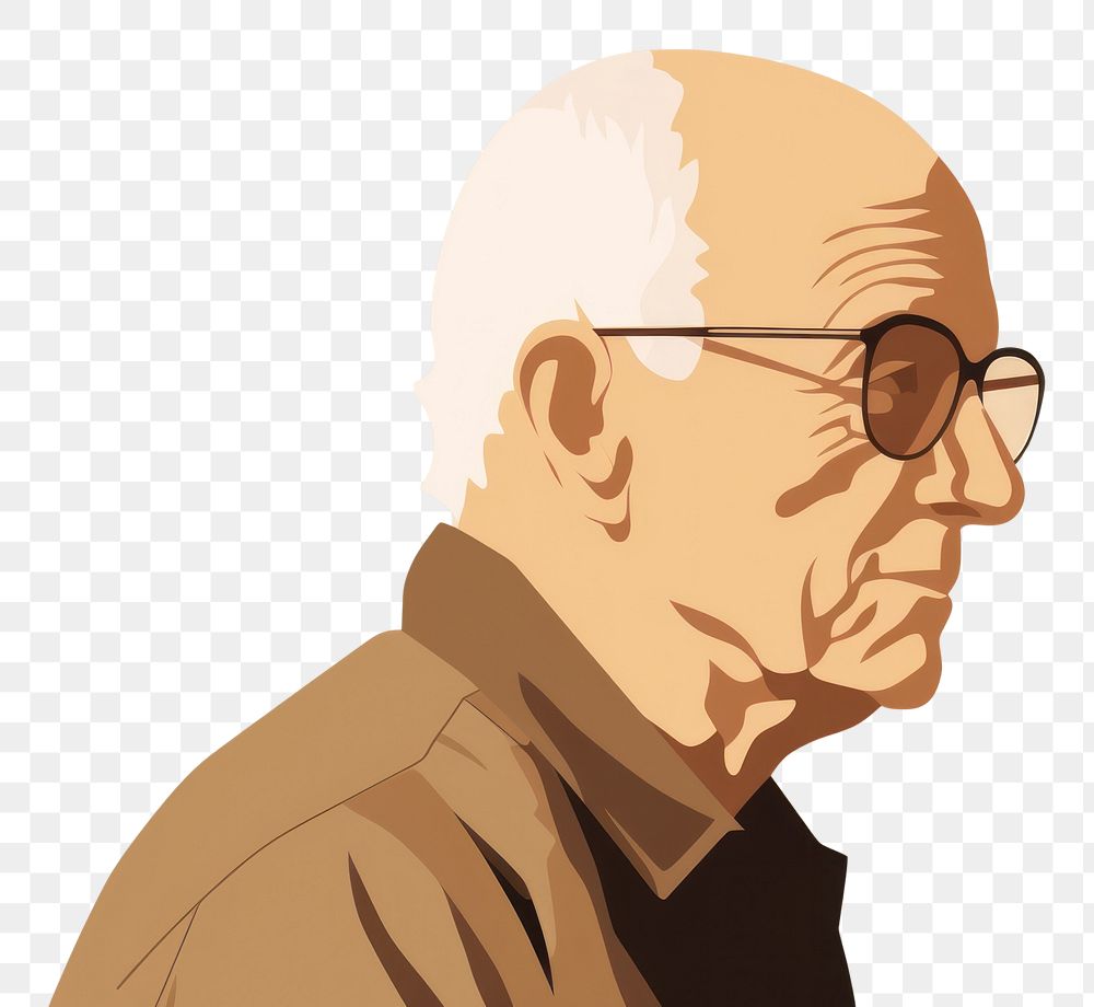 PNG Elder man portrait glasses adult. AI generated Image by rawpixel.