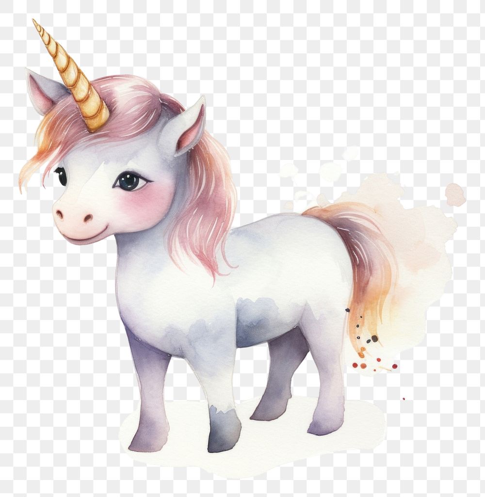 PNG Minimal baby unicorn cartoon mammal animal. AI generated Image by rawpixel.