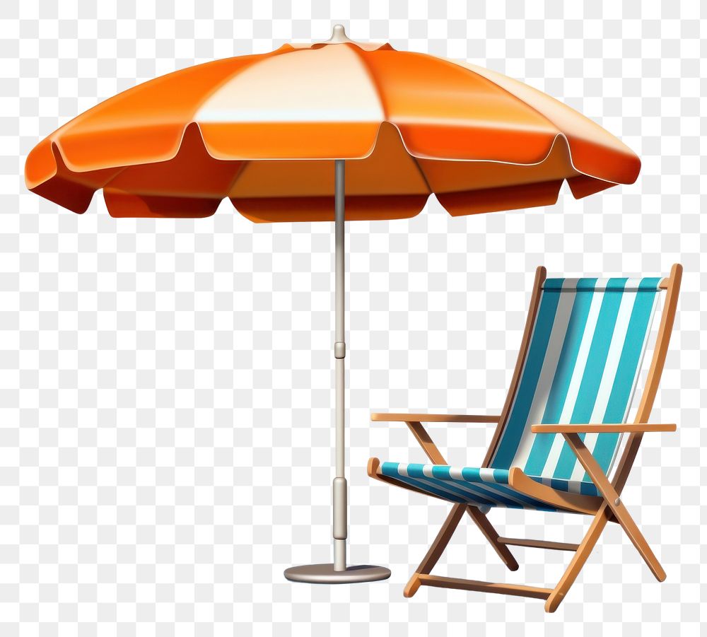 PNG  A Beach Chair and umbrella furniture chair architecture. AI generated Image by rawpixel.