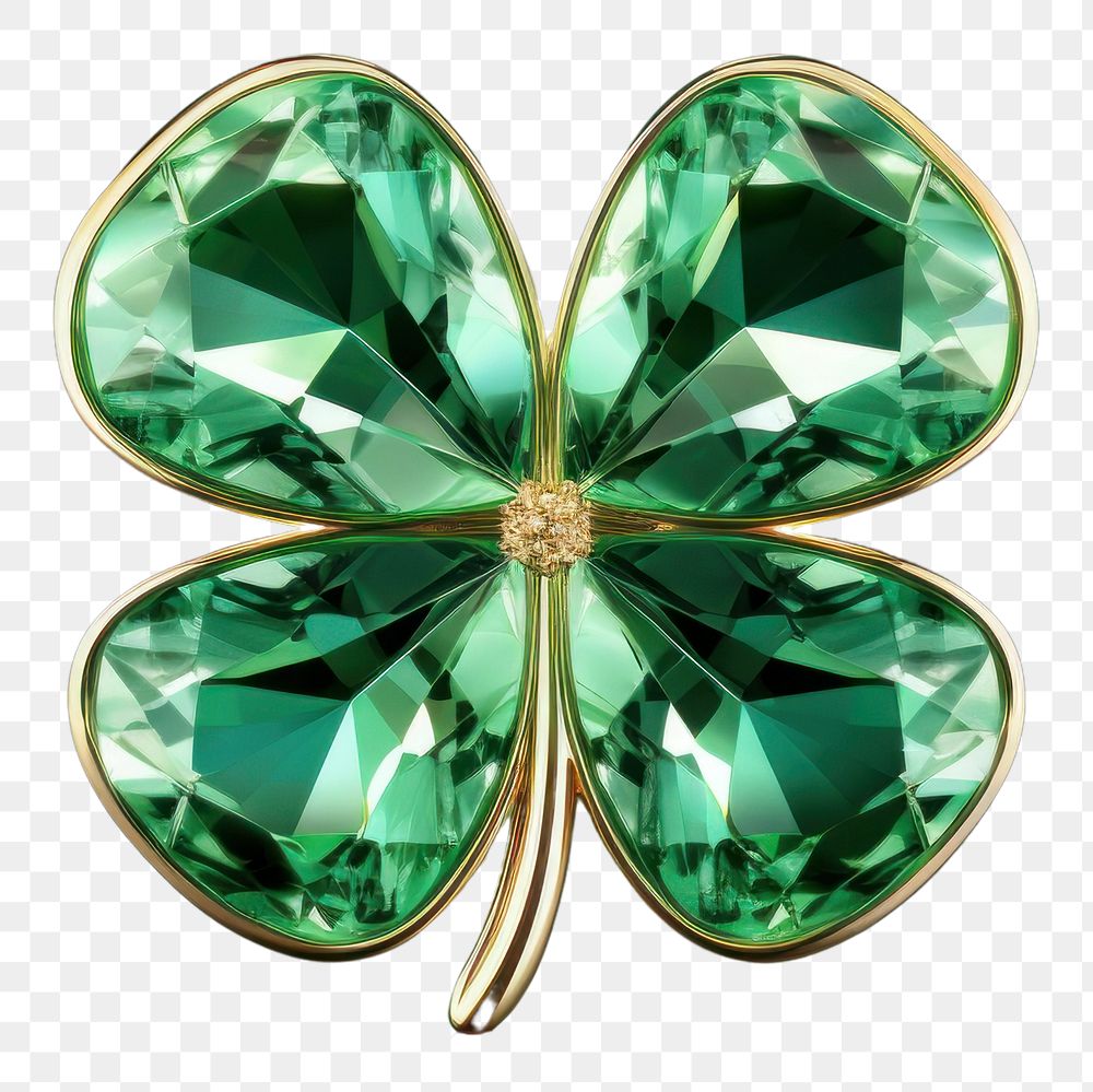 PNG Clover leaf gemstone jewelry emerald