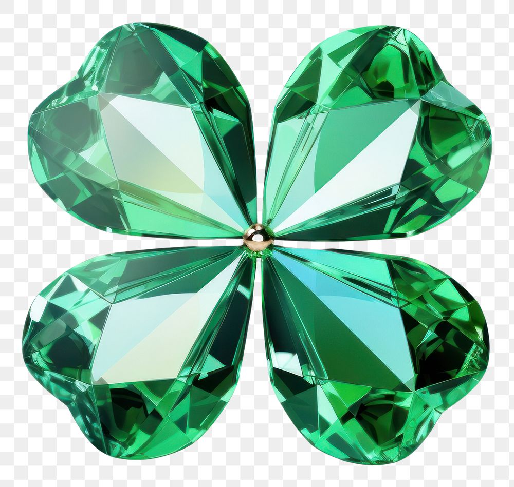 PNG Clover leaf gemstone jewelry emerald. AI generated Image by rawpixel.