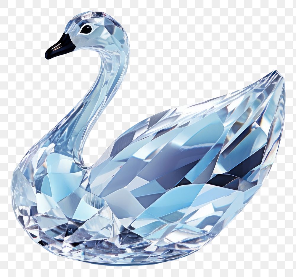 PNG Swan shape gemstone crystal jewelry animal. AI generated Image by rawpixel.