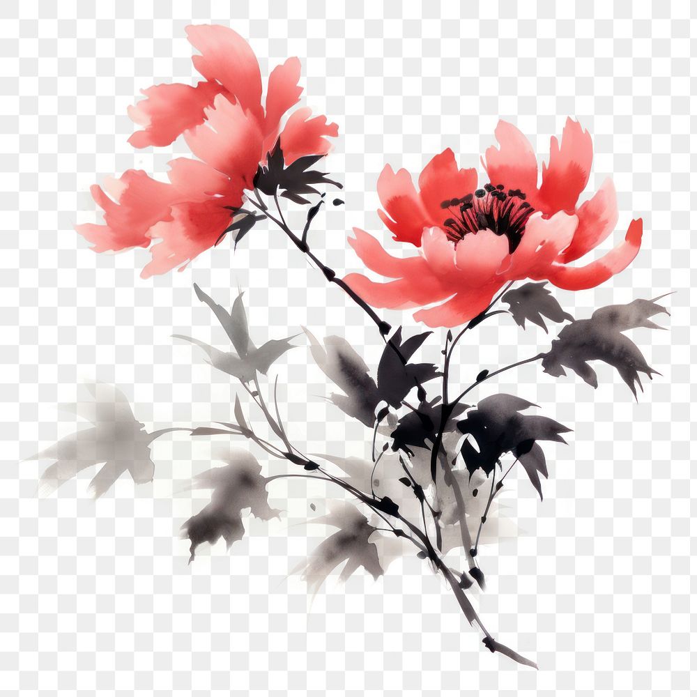 PNG Peony blossom flower plant. AI generated Image by rawpixel.