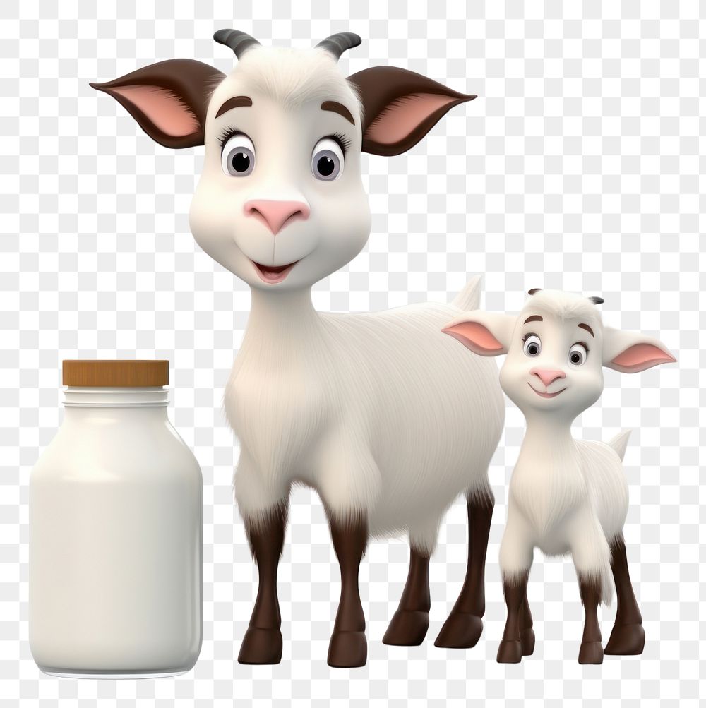 PNG Goat standing milk livestock cartoon. AI generated Image by rawpixel.