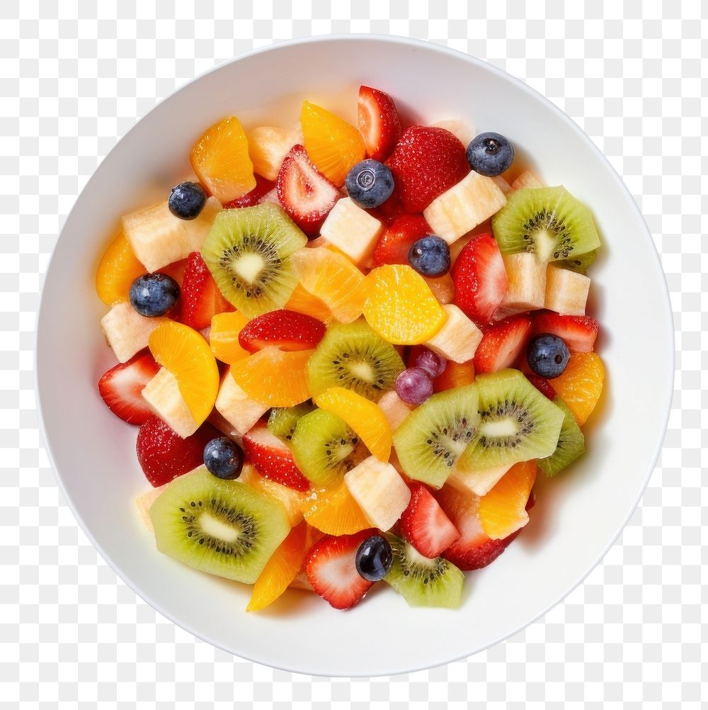 PNG  Fruit salad plate plant food. AI generated Image by rawpixel.