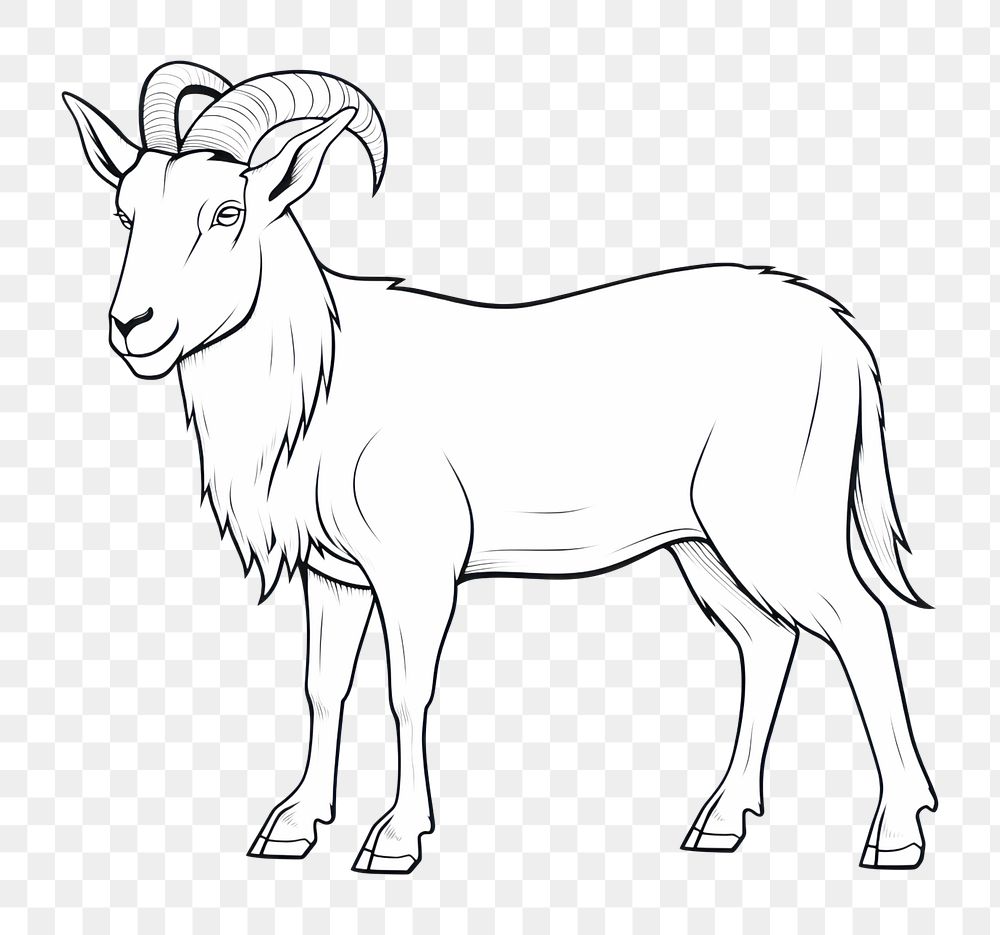 PNG Goat standing livestock drawing animal. AI generated Image by rawpixel.