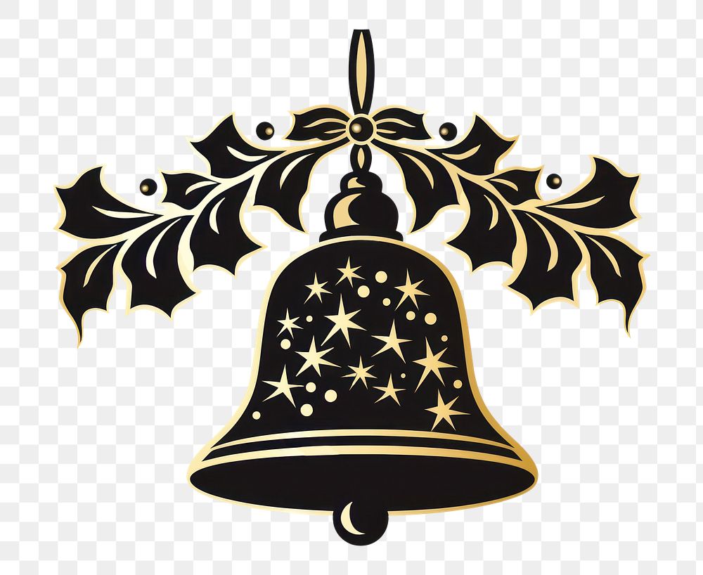 PNG Christmas bell black white background illuminated. AI generated Image by rawpixel.