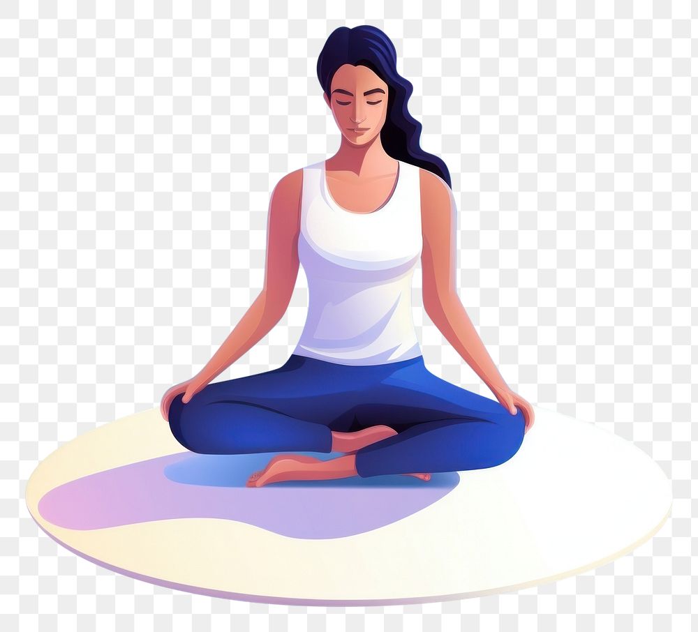PNG  Woman in yoga for health sitting sports adult. AI generated Image by rawpixel.