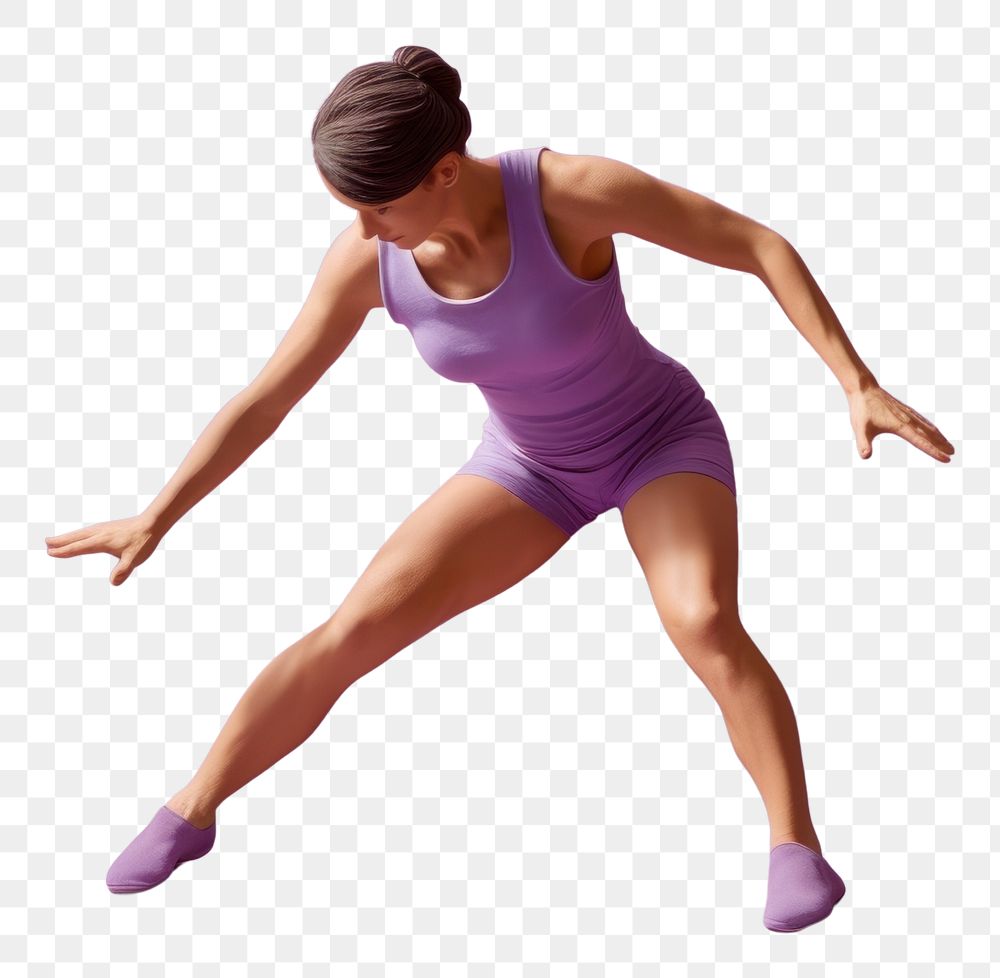 PNG  Woman exercising dancing adult determination. AI generated Image by rawpixel.