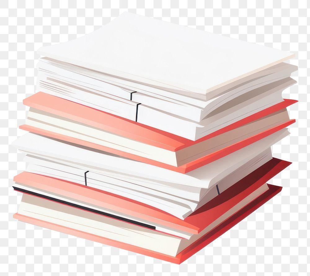 PNG A Stack of business documents papers publication book white background. 