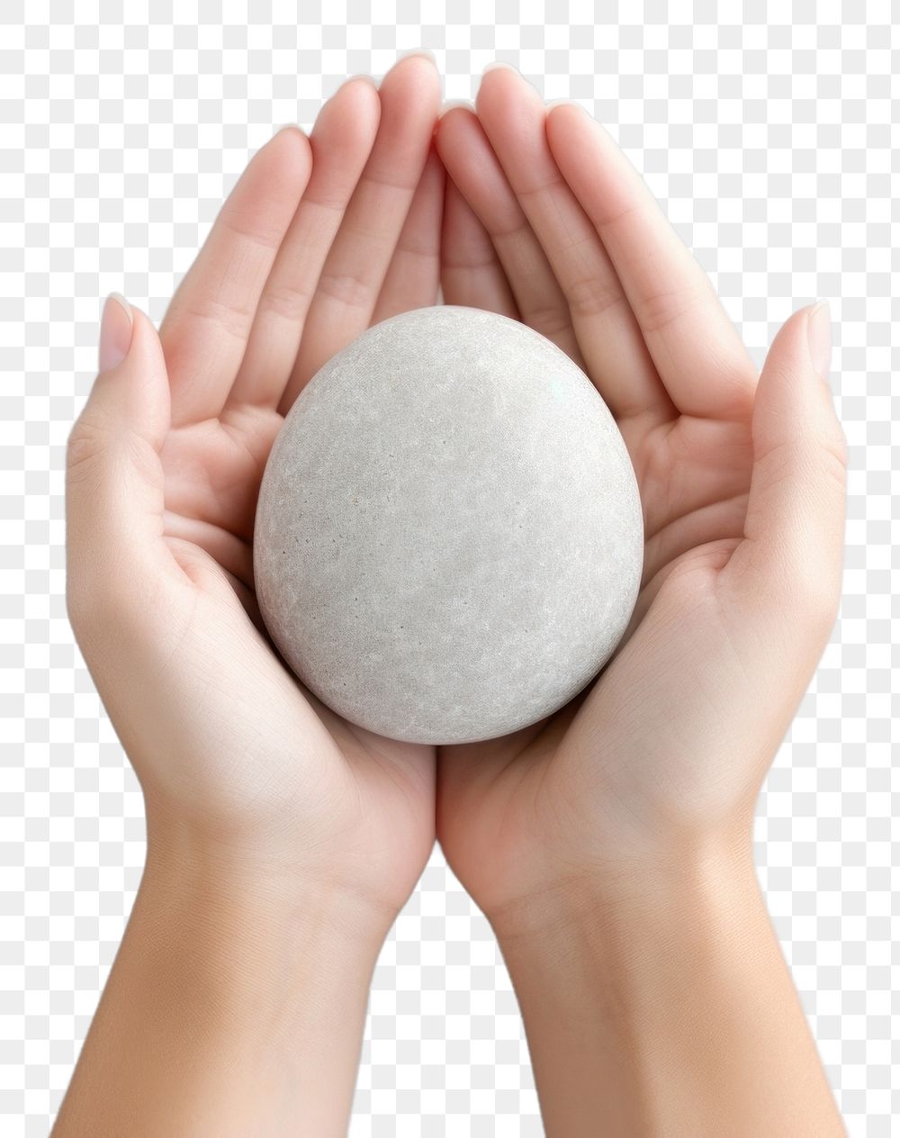 PNG  Spirituality healing zen stone egg holding showing. AI generated Image by rawpixel.