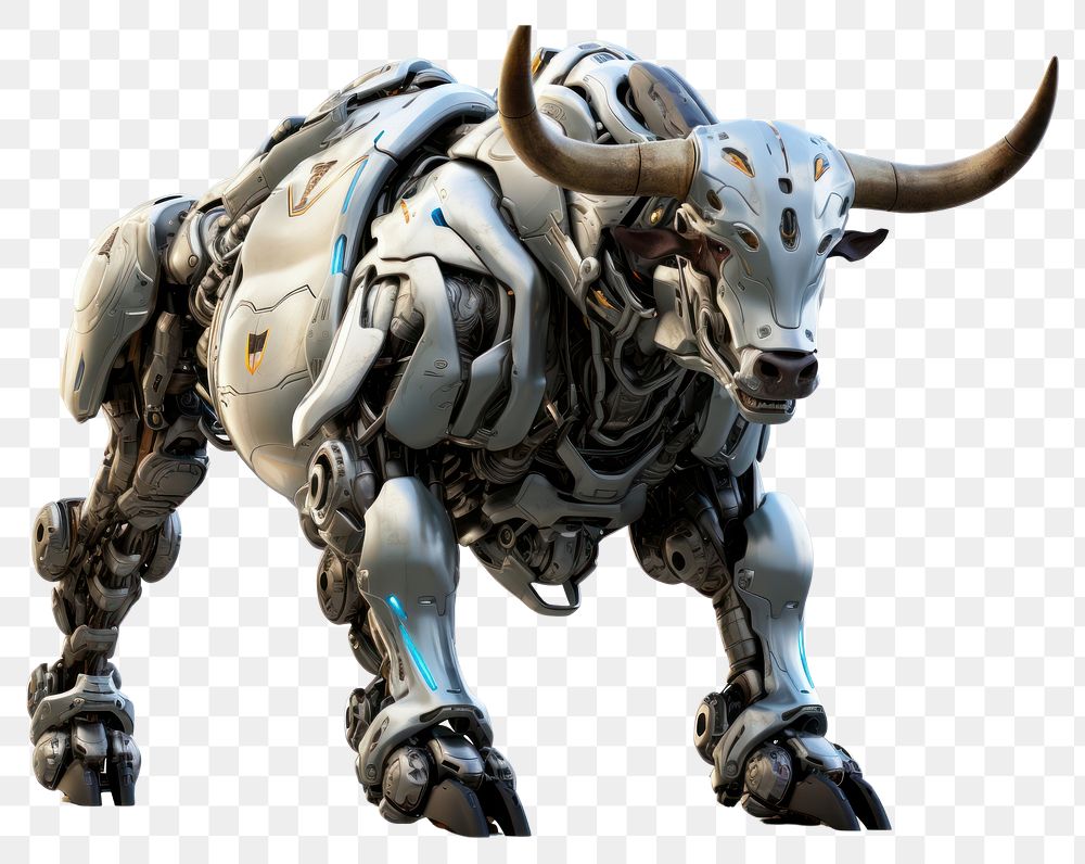 PNG Cyborg bull livestock mammal animal. AI generated Image by rawpixel.