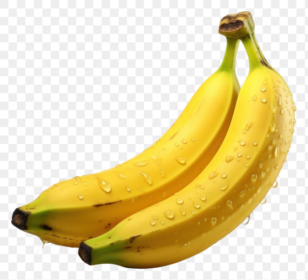 PNG  Banana with water drops fruit plant food. AI generated Image by rawpixel.